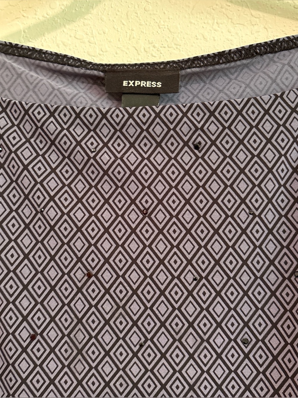 Vintage 90s Express Square-Neck Rhinestone Tank Top ✨ - Picture 3 of 6